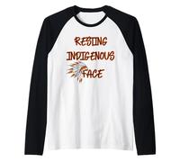 Resting Indigenous Face American History Raglan Baseball Tee