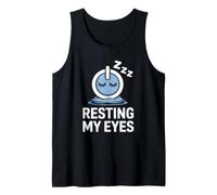 Resting My Eyes Sleepy Power Button Napping Joke Tank Top