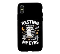 Resting My Eyes Sleepy Power Napping Joke Owl Case for iPhone X/XS