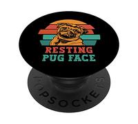 Resting Pug Face dog, dogs, puppy, paw, animal Pug PopSockets Swappable PopGrip