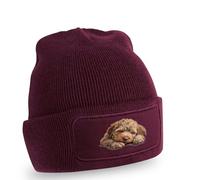 Resting Puppy Doodle Dog Design Beanie Doodle Dog Pets Birthday Gift For Him And Her O/S