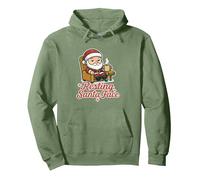 Resting Santa Face Coffee Break Pullover Hoodie, Adult Unisex, Sage Green, Medium