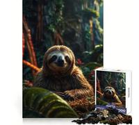 Resting Three Toed Sloth Jigsaw Puzzles 1000 Piece for Adults Smart Reason Toy Casual Fun Smooth Edge Wall Art Decor (38x52cm)