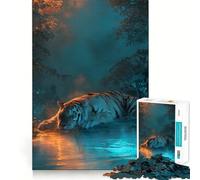 Resting Tiger by Water 1000 Pieces Jigsaw Puzzles for Adults Memory Gain Calm Mind Design Assembly Creative Gift (50x75cm)