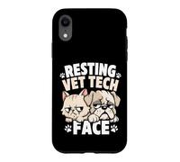 Resting Vet Tech Face Funny Cat Dog Veterinary Case for iPhone XR