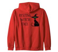 Resting Witch Face Black Cat Witchy Cat Halloween Witch Cat Zip Hoodie