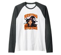 Resting Witch Face Funny Halloween Raglan Baseball Tee