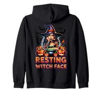 Resting Witch Face Funny Sarcastic Halloween Rude Design Zip Hoodie