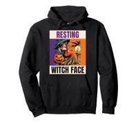 Resting Witch Face Halloween Pinup Style Pullover Hoodie