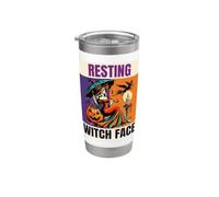 Resting Witch Face Halloween Pinup Style Stainless Steel Insulated Tumbler