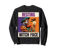 Resting Witch Face Halloween Pinup Style Sweatshirt