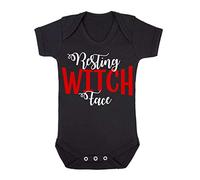 Resting Witch Face Halloween Statement Baby Grow Vest, 6-12 Months, Black
