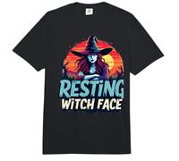 Resting Witch Face Halloween Witch Hat Sunset Comfort Colors Adult Heavyweight T-Shirt