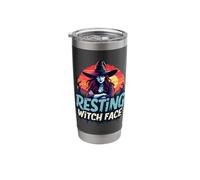 Resting Witch Face Halloween Witch Hat Sunset Stainless Steel Insulated Tumbler