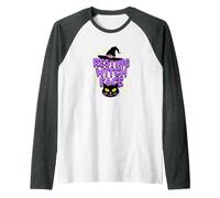 Resting Witch Face: Spooky Halloween Cat Lover Magic Raglan Baseball Tee, Men, Dark Heather/White, L