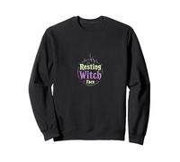 Resting Witch Face: Spooky Humor for Halloween Lovers Sweatshirt, Adult Unisex, Black, Large