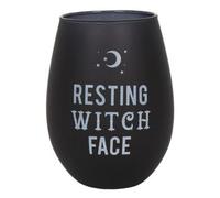 Resting Witch Face Stemless Wine Glass - Black Magic Collection For Sassy Women