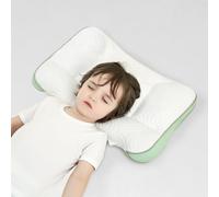 RESTIRY Toddler Pillow 2-6 Year Old,PP Cotton Kids Pillow for Sleeping,Partially Filled PE Hose,Supports Cervical Vertebrae,Kids Pillow for Side Sleeper, Sleeping on The Back, Traveling (Green)