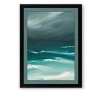 Restless Sea Coastal Framed Wall Art Print A1 (84.1×59.4cm) Black, Wall Decor for Living Room, Bedroom, Office & Home, Ready to Hang, Art Gift