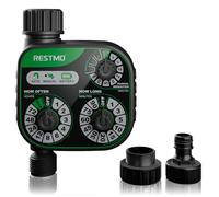 RESTMO 3-Dial Analog Water Timer, Mechnical Control Automatic Irrigation with Manual and Rain Delay, Sprinkler Timer for Garden Hose Watering, Self-Watering System, Easy to Set Up