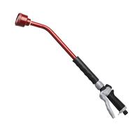 RESTMO 61cm Full Shower Watering Lance with Flow Control, Heavy-Duty Metal Hose Wand with High-Gloss Powder Coating, Gentle Rainfall Spray for Hanging Baskets, Shrubs & Delicate Plants, Red
