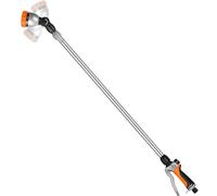 RESTMO 91-152 cm Metal Watering Wand, Long Telescopic Tube | 180° Adjustable Ratcheting Head | 7 Spray Patterns | Flow Control, Garden Hose Sprayer to Water Hanging Baskets, Shrubs, Orange