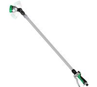RESTMO 91-152 cm Metal Watering Wand, Long Telescopic Tube | 180° Adjustable Ratcheting Head | 7 Spray Patterns | Flow Control, Garden Hose Sprayer to Water Hanging Baskets, Shrubs, Green