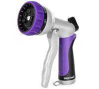 RESTMO Garden Hose Nozzle, Heavy Duty Metal Water Hose Nozzle with 7 Adjustable Spray Patterns, High Pressure Hand Sprayer with Flow Control, Best for Watering Plant & Lawn, Washing Car & Pet, Purple