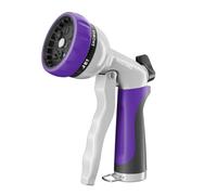 RESTMO Garden Hose Nozzle, Heavy Duty Metal Water Hose Nozzle with 7 Adjustable Spray Patterns, High Pressure Hand Sprayer with Flow Control, Best for Watering Plant & Lawn, Washing Car & Pet, Purple