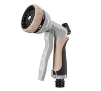 RESTMO Hose Pipe Spray Gun, Heavy Duty Garden Hose Spray Gun, High Pressure Hose Nozzle, Metal Hand Sprayer with 7 Patterns and Water Flow Control, Ideal to Water Plant & Lawn, Wash Car & Pet, Gold