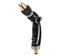RESTMO Hose Pipe Spray Gun High Pressure, Heavy Duty Pure Brass Nozzle Head, Metal Hand Sprayer for Car Washing, Garden Cleaning, Lawn and Plant Watering, Thumb Flow Control, 4 Spray Patterns