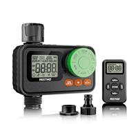 RESTMO RF Remote Controlled Water Timer, Garden Hose Timer with Automatic/Manual/Rain Delay System for Outdoor Tap, Drip Irrigation and Lawn Watering