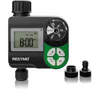 Restmo Water Timer with 3 Separate Programs, 7-Day Programmable Sprinkler Timer for Garden Hose, Automatic Control/Manual/Rain Delay for Drip Irrigation, Lawn and Yard Watering System