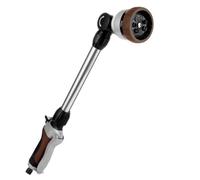 RESTMO Watering Lance for Garden Hose Metal Spray Lance | 48cm Watering Wand, 180° Adjustable Ratcheting Head 7 Spray Patterns, for Garden Sprayer Gun to Water Hanging Baskets, Shrubs