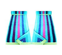 Restmor Beach Towels 100% Cotton - Pack of 2 - Available in various designs (Multistripe Blue)