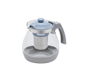 RESTO Glass Tea Maker Teapot with Strainer Insert, with Removable Stainless Steel Filter and Heat-Resistant Borosilicate Glass, 1200 ml / 90510