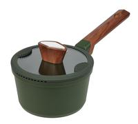 RESTO Saucepan 1.4 L Non-Stick Coating - Cooking Pot with Glass Lid 16 cm Including Silicone Rim and Double-Sided Drains - Aluminium Pot - Casserole Milk Pot - for All Types of Cookers Including