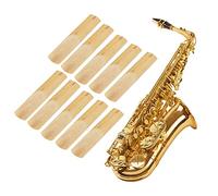 Restokki 10Pcs Tenor Saxophone s Wood Color - High-Quality Sound for Musicians Beginners