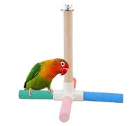 Restokki Bird Cross Stand Stick Colorful Safe Matte Bird Cage Perch Stick with Nuts and Bolts for Birds