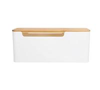 Restokki Cable Management Box Stylish Extension Socket Cord Organizer Box with Cover for Router Desk Power Strip