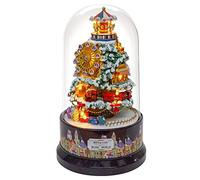 Restokki DIY Miniature Dollhouse Furniture Kit, DIY Dollhouse Miniature with Rotate Music Box with Dust Cover LED Light(Icy World)