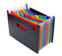 Restokki Expanding File Folder 24 Compartments Large Capacity Plastic Colorful Tabs Bill Receipt Documents Accordian File Folder Receipt Organizer Folders