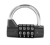 Restokki Gym Locker Lock, 4 Dial Digit Code Weatherproof Outdoor Combination Padlock, Travel Suitcase Gym Locker Security Password Lock - Easy to Read Numbers(Black)