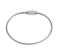 Restokki Key Chain Rings, 20Pcs/Bag Stainless Steel Wire Keychains Cable Rope, Luggage Tags Loops Tag Keepers, Key Ring with Screw Locking Silver