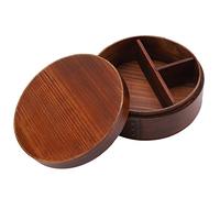 Restokki Pine Fir Lunchbox Old Lacquered Environmental Food Container For Picnics And Business Lunches (Cryptomeria round|15 * 15 * 6)