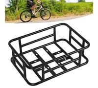 Restokki Rear Bike Basket, Iron Large Capacity Back Storage Basket Black For Electric Vehicles