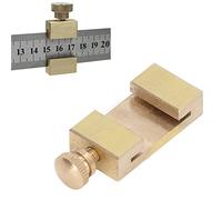 Restokki Ruler Stops Fences, Brass Scribe Steel Ruler Positioning Limit Block, Woodworking Angle Line Scriber Locator, Brass Slide Block Woodworking Equipment Carpentry Tools