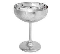 Restokki Stainless Steel Engraved Metal Champagne Glass Goblet for Parties and Dining (Espejo de la oreja de Flores)
