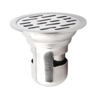 Restokki Stainless Steel Shower Floor Bathroom Drainage Gully Leakage Round 7.5cm Strainer Deep Water Seal Efficient Filter Valuables Security for Bathroom (Deepwater seal 50 pipes for single use)