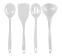Reston Lloyd 100% Melamine Kitchen Utensil Set, Non Scratching Ladle, Spoon, Slotted Spoon & Spatula, Easy To Hold, Set of 4, White